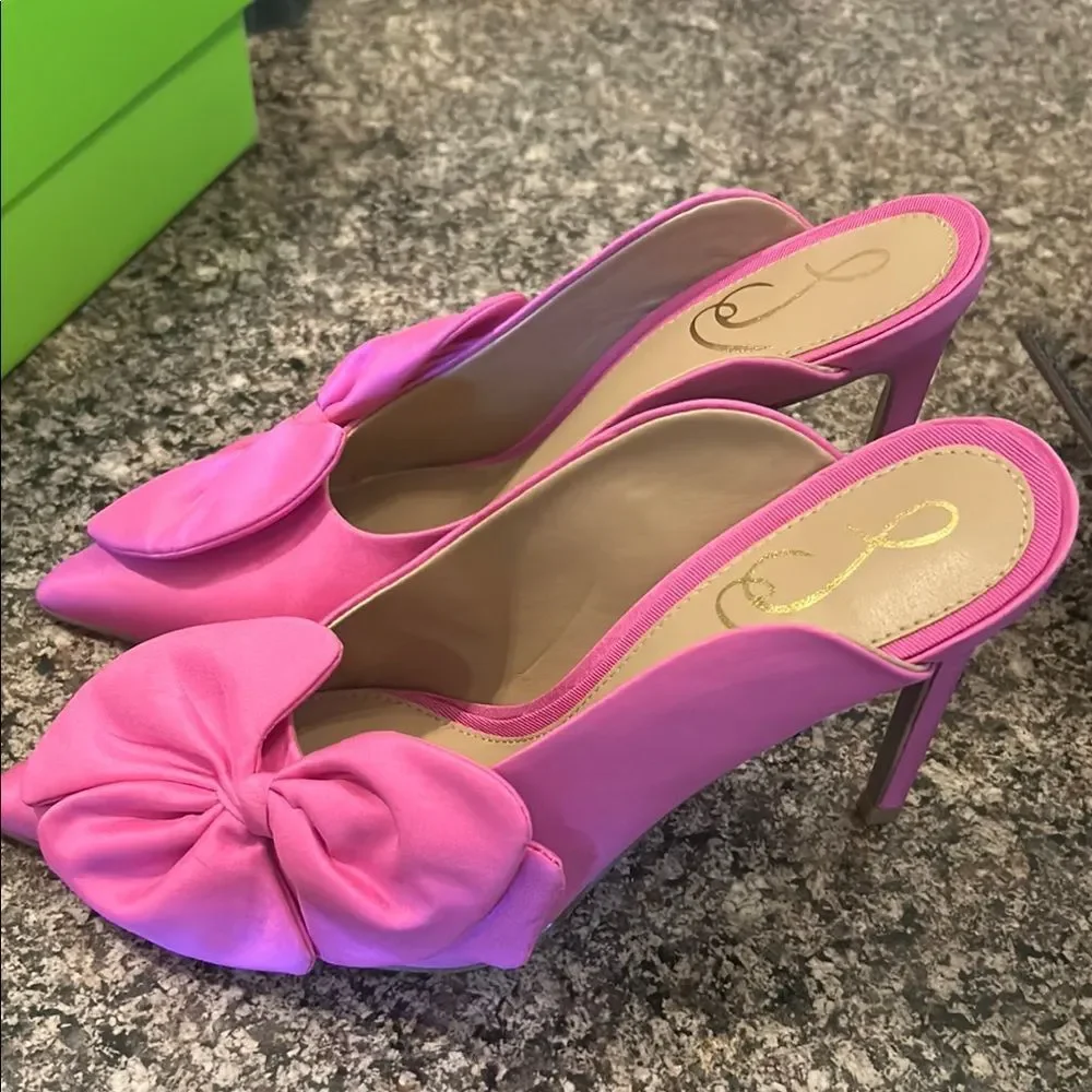 Sam Edelman Fuchsia Bow Slingback Heels - Picture 9 of 13
